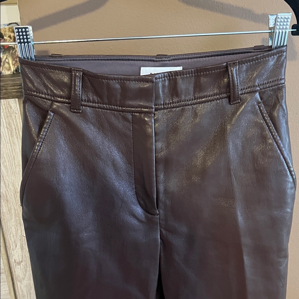 Aritiza Babaton Chocolate Leather Trousers